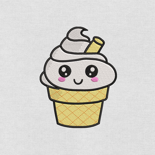 Kawaii Ice Cream embroidery designs file for machine, instant download DST, EXP, JEF